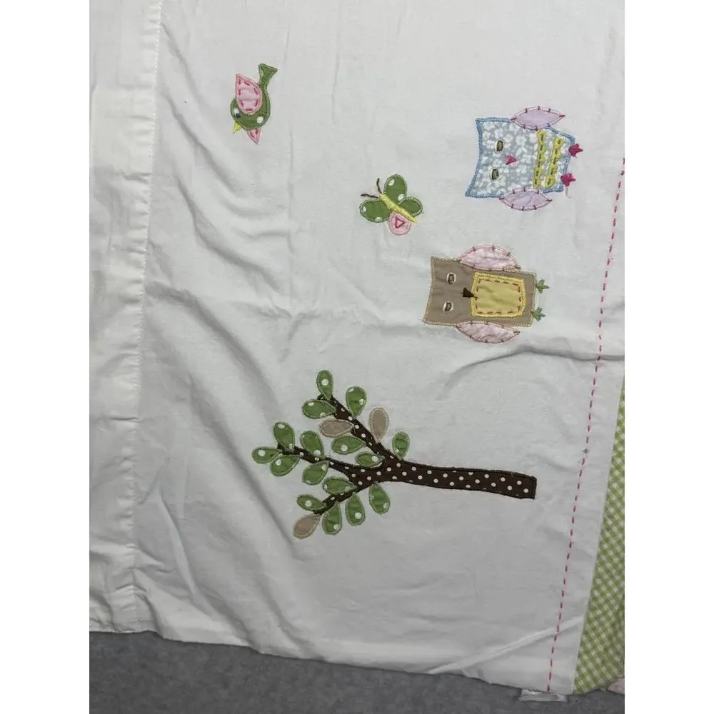 Pottery Barn Kids Hayley Bird Owl Print Set Of 2 Valance Curtains